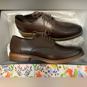 NWT MEN’S “Black Brown 1826” Dark Brown 9M Lace Up Shoes Leather Upper w/Box